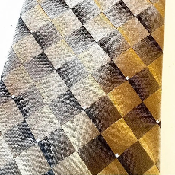 Croft‎ & Barrow Silk Tie Taupe Gray Diamond Print Stain Resistant New Kohls - Picture 6 of 8